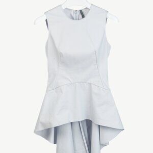 Alexander McQueen Resort 2014 Powder Blue Cotton-Crepe Peplum Top